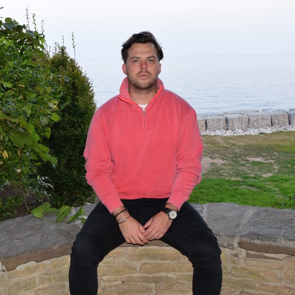 Vintage salmon quarter zip sweater - Picture 2 of 3